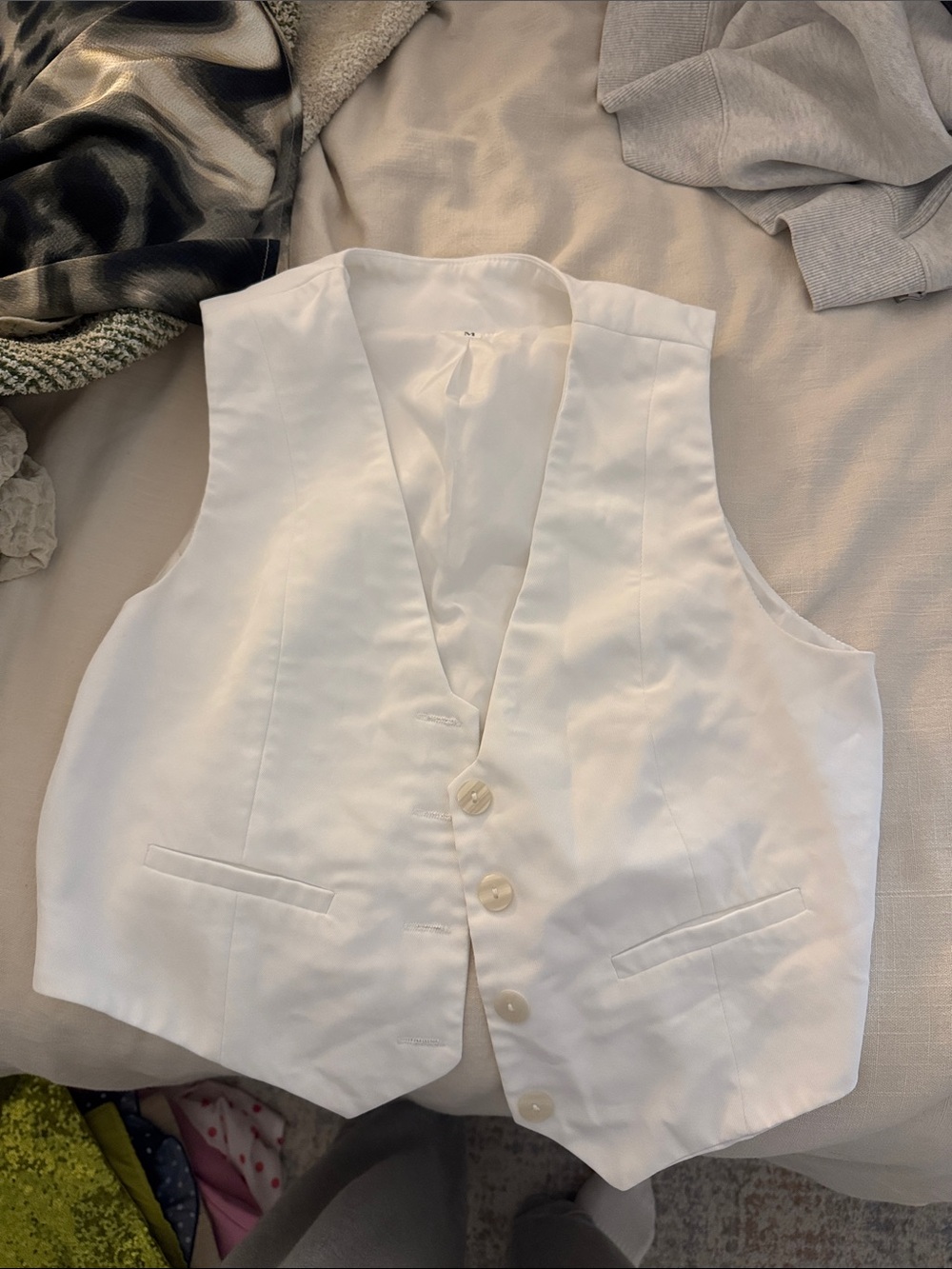 White Button-Front Dress Vest